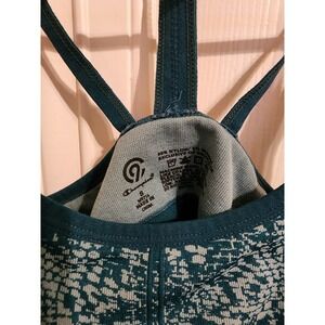 Champion C9 Womens Seamless Racerback Sports Bra Teal Blue Pixel Pattern N9714 S